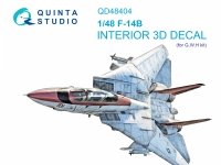 Quinta Studio QD48404 F-14B 3D-Printed & coloured Interior on decal paper (GWH) 1/48