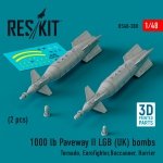 RESKIT RS48-0380 1000 lb Paveway II LGB (UK) bombs (2 pcs) (3D Printed) 1/48