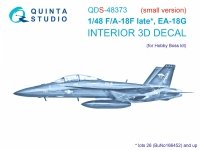 Quinta Studio QDS-48373 F/A-18F late / EA-18G 3D-Printed & coloured Interior on decal paper (Hobby Boss) (small version) 1/48