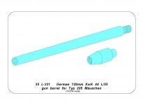 Aber 35L-331 Lufa 128mm KwK 44 L/55 do Typ 204 Mauschen / Barrel 128mm KwK 44 L/55 for Typ 204 Mauschen (Takom) 1/35