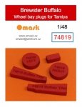 Omask 74819 Brewster Buffalo wheel bay plugs (for Tamiya) 1/48
