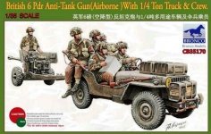 Bronco CB35170 British 6pdr Anti-Tank Gun (Airborne) With 1/4Ton Truck Crew (1:35) 
