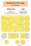 Omask 54019 Heinkel He-219 mask (for Tamiya) 1/48