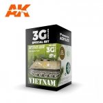 AK Interactive AK11659 3G VIETNAM CAMOUFLAGE COLORS FOR JUNGLE COLORS 3x17 ml