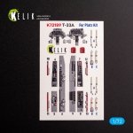 KELIK K72189 T-33A Shooting Star - interior 3D decals for Platz kit 1/72