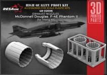 RESArm 48-02006 F-4E MENG - Phantom II Jet Nozzles (3D resin printing) 1/48