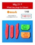 Omask 748131 Mig 21 F Wheel Bay Plugs - EVA foam plugs for wheel bays (for Eduard) 1/48