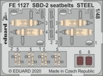 Eduard FE1127 SBD-2 seatbelts STEEL ACADEMY 1/48