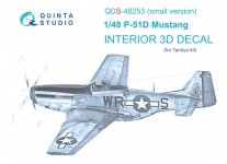 Quinta Studio QDS48253 P-51D 3D-Printed & coloured Interior on decal paper ( Tamiya ) (small version) 1/48