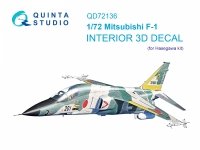 Quinta Studio QD72136 Mitsubishi F-1 3D-Printed & coloured Interior on decal paper (Hasegawa) 1/72