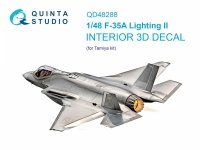 Quinta Studio QD48288 F-35A 3D-Printed & coloured Interior on decal paper (Tamiya) 1/48