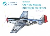 Quinta Studio QD48253 P-51D 3D-Printed & coloured Interior on decal paper ( Tamiya ) 1/48