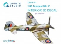 Quinta Studio QD48191 Tempest Mk.V 3D-Printed & coloured Interior on decal paper (Eduard) 1/48