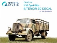 Quinta Studio QD35116 Opel Blitz 3D-Printed & coloured Interior on decal paper (Italeri/Zvezda) 1/35