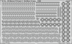 Eduard 53131 USS Hornet CV-8 part 4 - Oerlikon AA guns MERIT 1/200