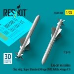 RESKIT RS32-0506 Exocet missiles (2 pcs) (Sea King, Super Etendard, Mirage 2000, Rafale, Mirage F.1) (3D Printed) 1/32
