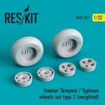 RESKIT RS32-0351 HAWKER TEMPEST/TYPHOON WHEELS SET TYPE 2 (WEIGHTED) 1/32