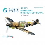Quinta Studio QD48075 Bf-109G-2 3D-Printed & coloured Interior on decal paper (for Eduard kit) 1/48