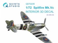Quinta Studio QD72235 Spitfire Mk.Vc 3D-Printed & coloured Interior on decal paper ( Airfix ) 1/72