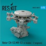 RESKIT RSU72-0019 Rotor CH-53, MH-53, HH-53 (Pave Low III, GA,GS,G, Sea Stallion) (6 blades - 2 engines) for Airfix, Bilek, Fujimi, Revell 1/72
