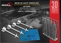 RESArm 48-01005 AIM 9L - Sidewinder Guided air-to-air Missile (WITH DECAL) (3D resin printing) 1/48