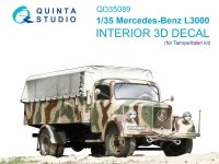 Quinta Studio QD35089 Mercedes-Benz L3000 3D-Printed & coloured Interior on decal paper (Tamiya/Italeri) 1/35