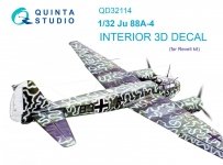 Quinta Studio QD32114 Ju 88A-4 3D-Printed & coloured Interior on decal paper ( Revell ) 1/32