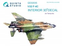 Quinta Studio QD32035 F-4C 3D-Printed & coloured Interior on decal paper (for Tamiya kit) 1/32