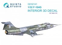 Quinta Studio QD32141 F-104G 3D-Printed & coloured Interior on decal paper (Italeri) 1/32
