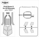 Fly ARTM72037 R-44 Raven II. masks for KP/Stransky 1/72