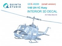 Quinta Studio QDS48286 UH-1C 3D-Printed & coloured Interior on decal paper (HobbyBoss)(Small version) 1/48