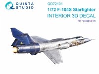 Quinta Studio QD72101 F-104S 3D-Printed & coloured Interior on decal paper (Hasegawa) 1/72