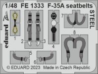 Eduard FE1333 F-35A seatbelts STEEL TAMIYA 1/48