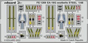 Eduard FE1269 EA-18G seatbelts STEEL HOBBY BOSS 1/48