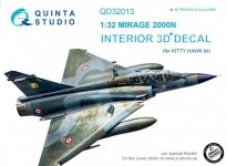 Quinta Studio QD32013 Mirage 2000N 3D-Printed & coloured Interior on decal paper (for Kitty Hawk kit) 1/32