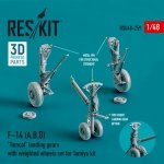 RESKIT RSU48-0259 F-14 (A,B,D) TOMCAT LANDING GEARS WITH WEIGHTED WHEELS SET FOR TAMIYA KIT (RESIN & 3D PRINTED) 1/48