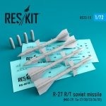 RESKIT RS72-0015 R-27R SOVIET MISSILES (4 PCS) 1/72