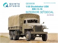 Quinta Studio QD35036 Studebaker US6 3D-Printed & coloured Interior on decal paper (for ICM kit) 1/35