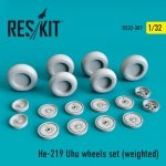 RESKIT RS32-0307 HE-219 UHU WHEELS SET (WEIGHTED) 1/32