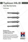 Hobby 2000 90007 Hawker Typhoon Mk. IB - Gun Barrels Early (for Hasegawa and Hobby 2000 Kits) (3D-Printed) 1/48