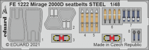 Eduard FE1222 Mirage 2000D seatbelts STEEL KINETIC 1/48