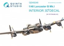 Quinta Studio QD48248 Lancaster B Mk.I 3D-Printed & coloured Interior on decal paper (HK Models) 1/48