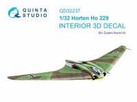 Quinta Studio QD32237 Horten Ho 229 3D-Printed coloured Interior on decal paper (Zoukei Mura) 1/32