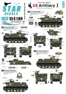 Star Decals 35-C1189 US Artillery 1. Korean War 1950-53 1/35