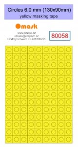 Omask 80058 Circles 6,0 mm (130x90mm) yellow masking tape