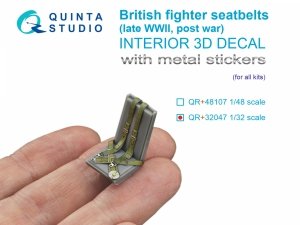 Quinta Studio QR+32047 British Fighter Seatbelts (late WWII, post-war) (with metal buckles) (All kits) 1/32