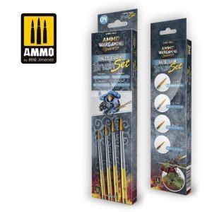 AMMO of Mig Jimenez 7623 Ammo Wargaming Universe - Shaders And Washes Brush Set
