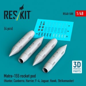 RESKIT RS48-0508 Matra-155 rocket pod (4 pcs) (3D Printed) 1/48