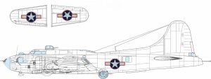 Eduard EX1054 B-17F US national insignia w/ red outline EDUARD 1/48