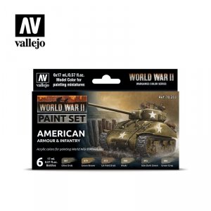 Vallejo 70203 WWII American Armour & Infantry 6x17ml